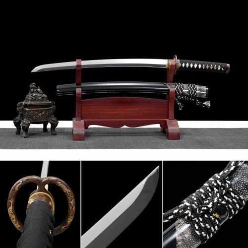 Handmade Musashi Wakizashi,Japanese samurai sword,Real Wakizashi,High-performance spring steel